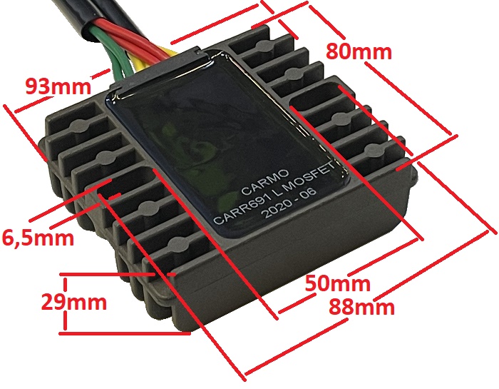 12V voltage regulator rectifier spanningsregelaar size MOSFET LITHIUM-ION