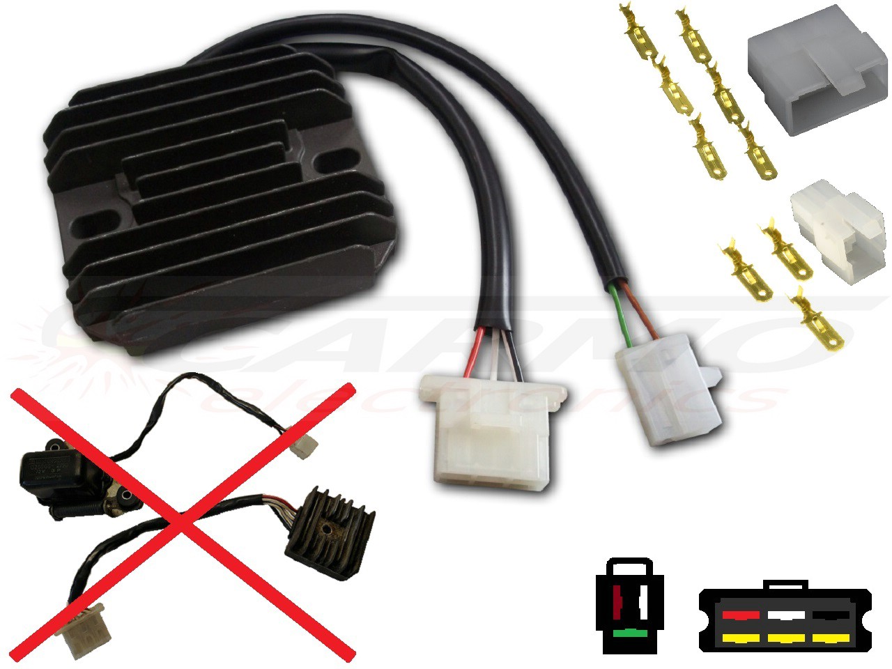 CARR354-XS - Yamaha XS250 XS400 XS500 MOSFET Voltage regulator rectifier - Click Image to Close