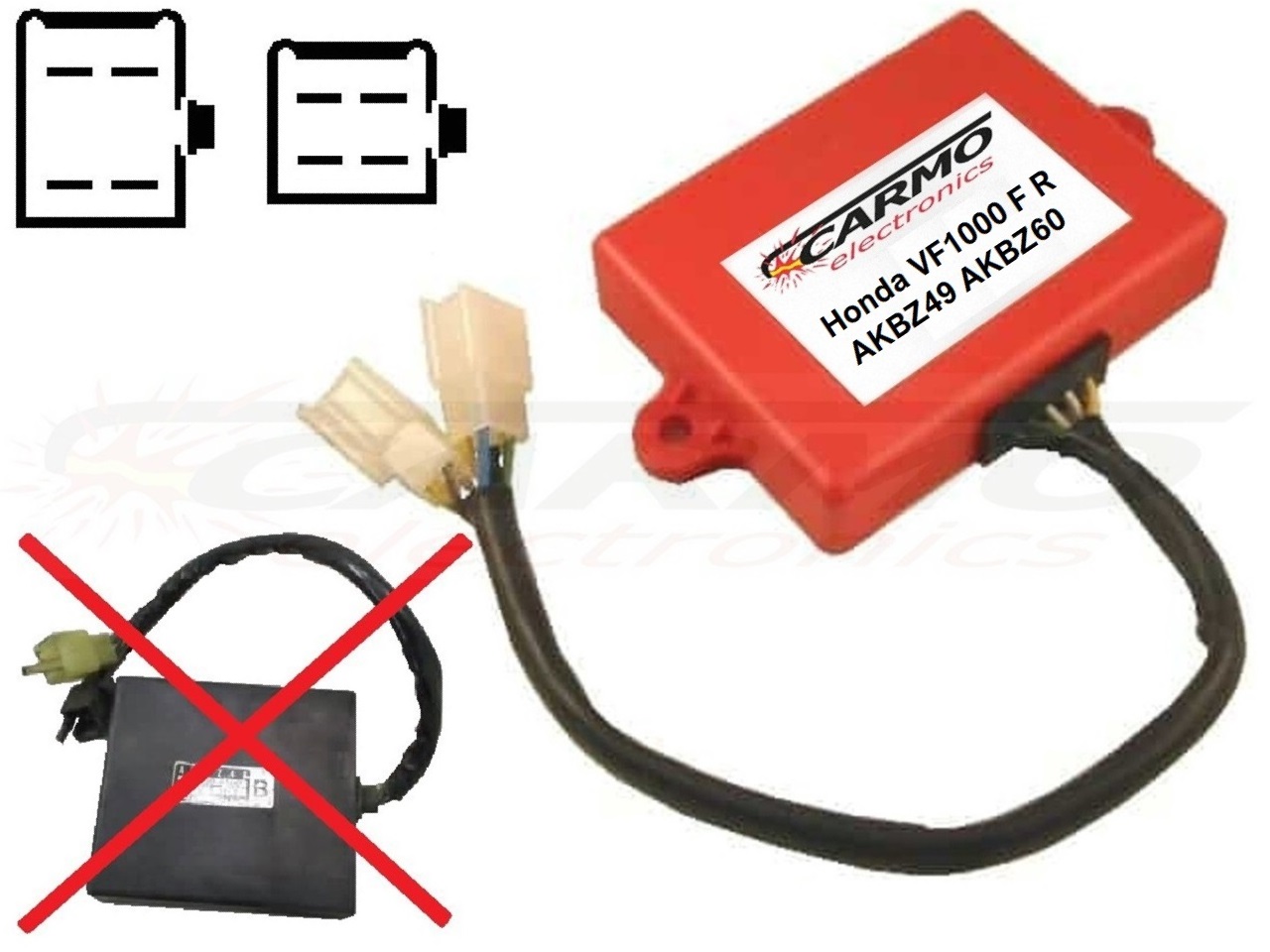 Honda VF1000F VF1000R Bol d'Or Interceptor igniter ignition module CDI TCI Box (AKBZ49, AKBZ60, 131100-4552, 131100-4790) - Click Image to Close