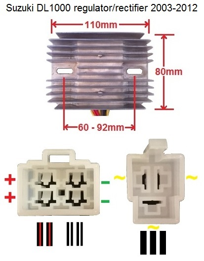 Suzuki DL1000 vstrom spanningsregelaar gelijkrichter 2003 tot 2010